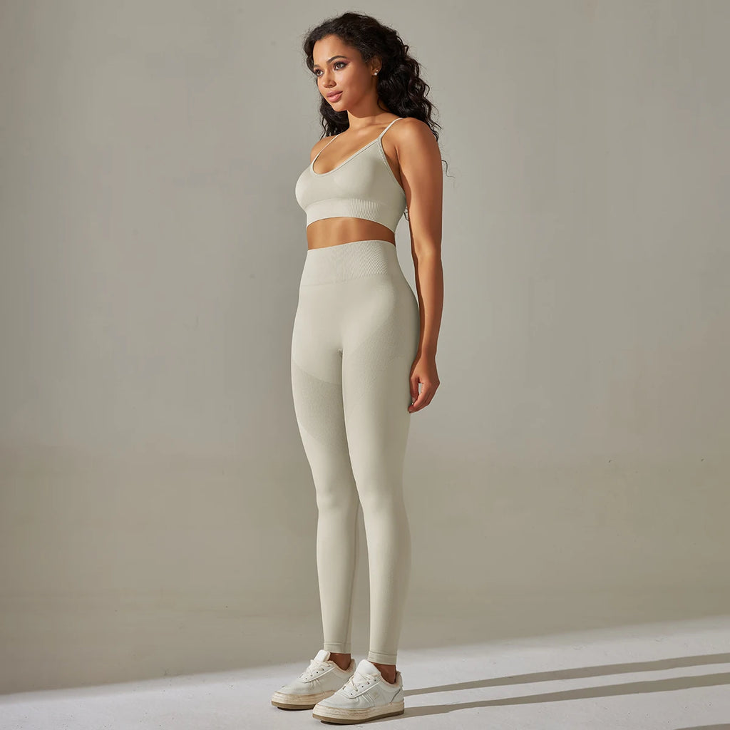 Cadore Motion Set – High-Waist Sculpt Leggings & Square Neck Crop Top