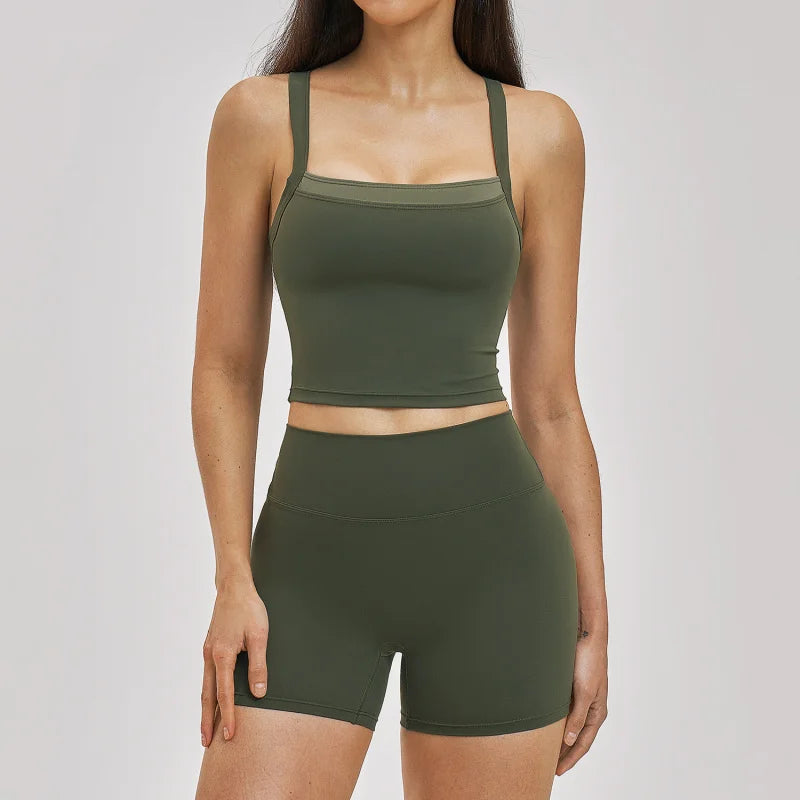 Cadore Seamless Set – Butt-Lifting Sleeveless Top & Shorts