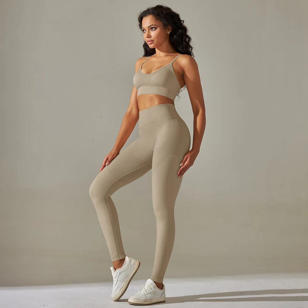 Cadore Motion Set – High-Waist Sculpt Leggings & Square Neck Crop Top