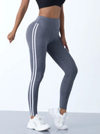 Cadore Striped Sculpt Leggings – High-Waist Athletic Fit