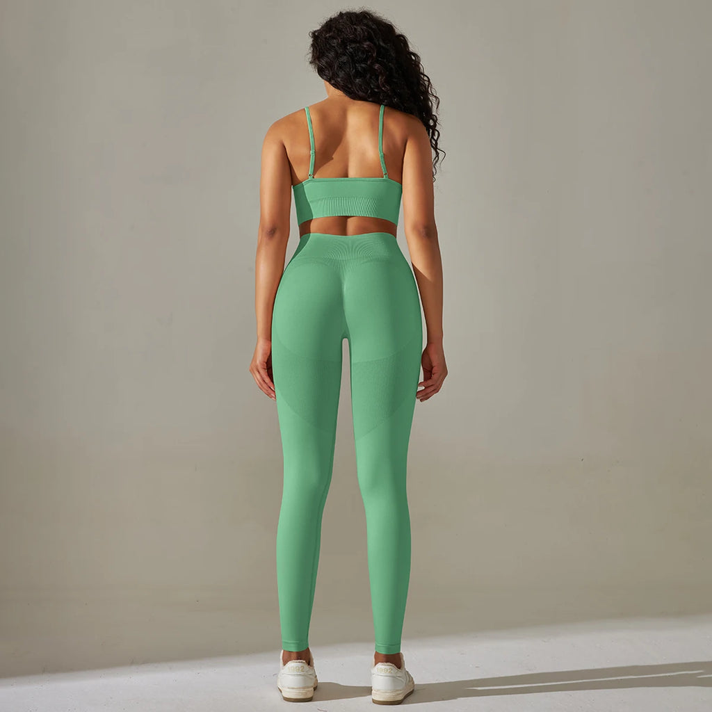 Cadore Motion Set – High-Waist Sculpt Leggings & Square Neck Crop Top